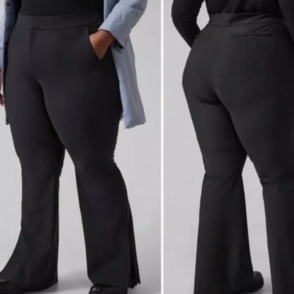 Athleta Pants - $148 Athleta Black Side Zip Slit Stellar Flare Trouser Plus Size 20 Athleisure